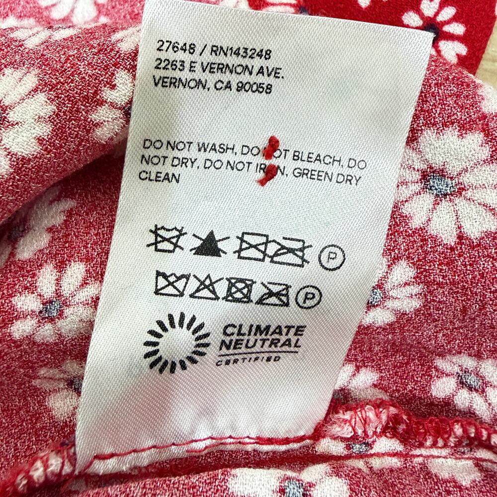 REFORMATION Baldwin Mini Dress Tagged Size 4 Fits 0-2 Red Daisy Floral Print - Picture 9 of 11